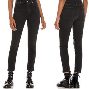 AGOLDE Nico high rise slim jeans in washed black